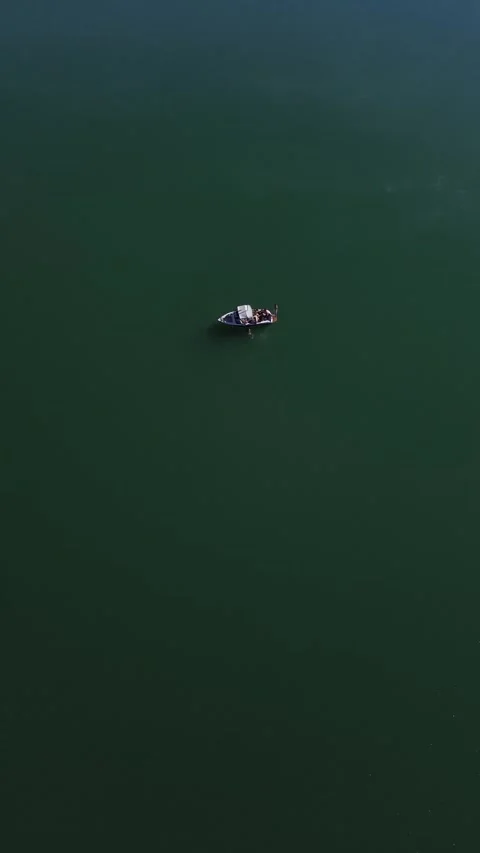 Tranquil Waters of Barragem de Castelo do Bode: Boat Ride Through Serene Landsca Stock Footage 248081929