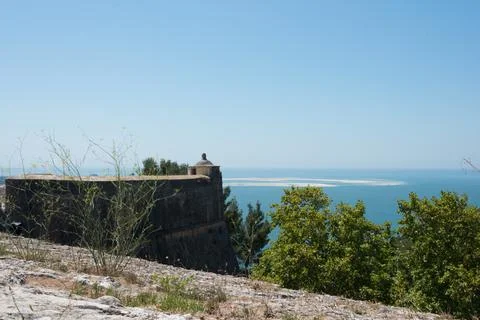 Tranquile scene from fort of Saint Philip. Setubal, Portugal Stock Photos