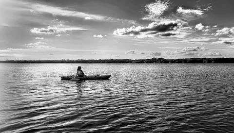 Tranquility in a Kayak. Foto stock