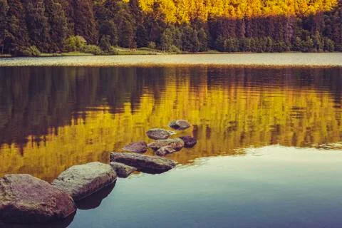 Tranquility over lake Stock Photos