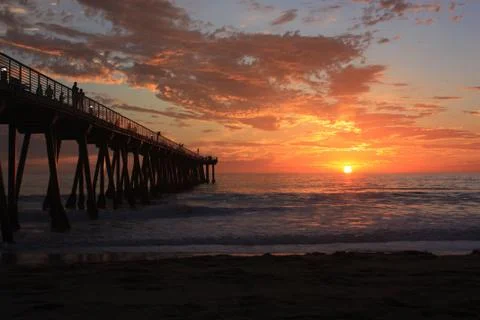 The tranquility of sunset on the ocean Stock Photos