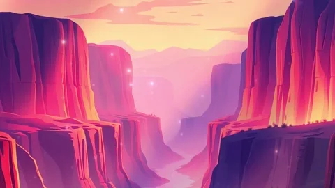Tranquility's canyon Awaits: Desert Canyon Awaits with sun behind! As this ligh Video stock 307003353