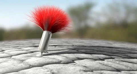 Tranquilizer dart in elephant skin Stock Illustration