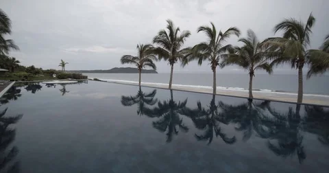 Tranquilla Resort Pool aerials Mexico 2 Video stock 77110891