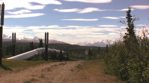 Trans Alaska Pipeline from Prudhoe Bay to Valdez Stock Footage 40892228