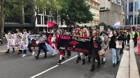 Trans Day of Visibility march Stock Footage 173655665
