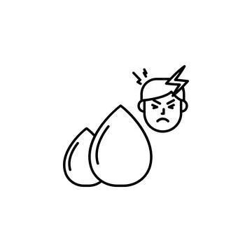 Trans fat, allergic icon. Element of problems with allergies icon. Thin line Stock Illustration