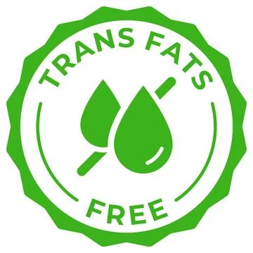 Trans fat free label. Zero trans fat vector icon. Green logo, symbol, badge.. Stock Illustration