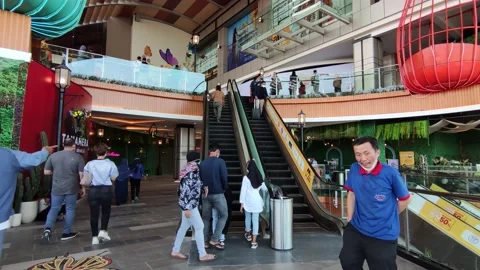 Trans icon mall is occupied by various tenants Stock Footage 205905261