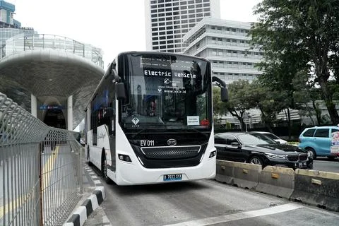 Trans Jakarta bus Stock Photos
