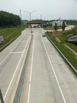The Trans Java toll gate exit Semarang toll road Indonesia Stock-Fotos