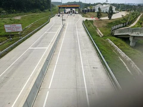 The Trans Java toll gate exit Semarang toll road Indonesia Stock Photos