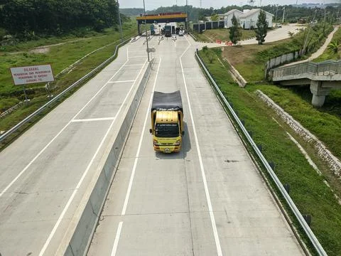 The Trans Java toll gate exit Semarang toll road Indonesia Stock Photos