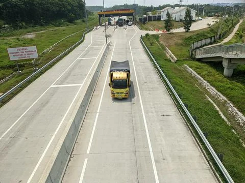The Trans Java toll gate exit Semarang toll road Indonesia Stock Photos