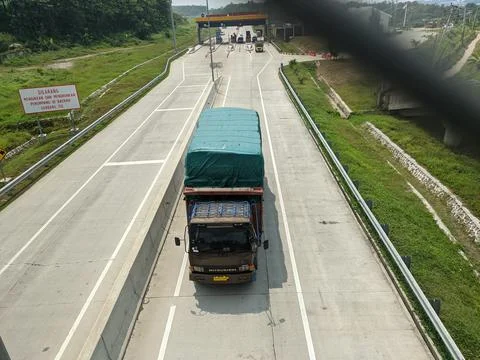 The Trans Java toll gate exit Semarang toll road Indonesia Stock Photos