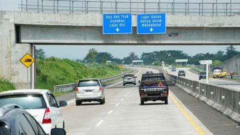 Trans Java toll road at noon Stock Photos