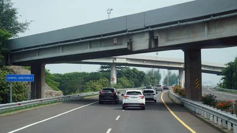 Trans Java toll road at noon Stock Photos