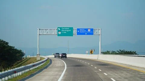 Trans Java toll road at noon Stock Photos
