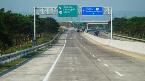 Trans Java toll road at noon Stock Photos