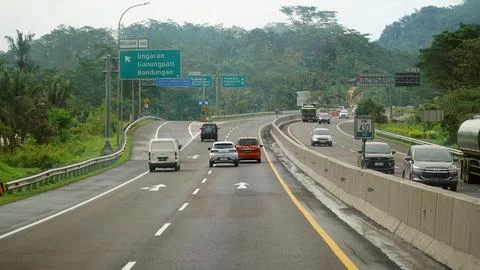 Trans Java toll road at noon Stock Photos