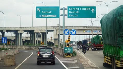 Trans Java toll road at noon Stock Photos