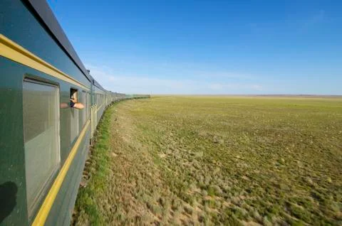 Trans mongolian train Stock Photos
