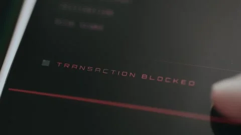 Transaction Blocked message within a UI Stock Footage 333820466