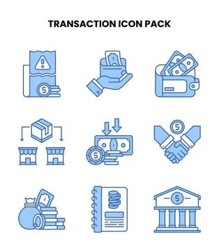 Transaction Blue Graphics Icons Pack Stock Illustration