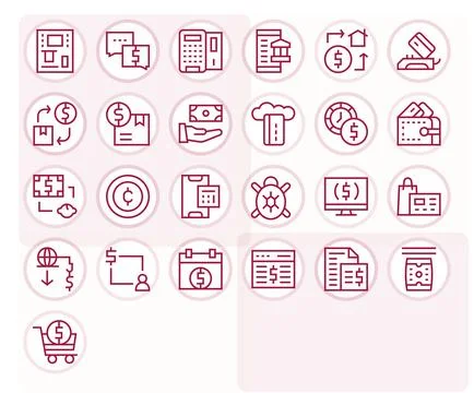 Transaction Complete Vector Package with 25 128x128 Regular Line PIXEL Perf.. Stock Illustration