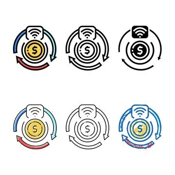 Transaction contactless color icon forms vector Stock Illustration