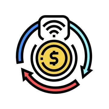 Transaction contactless color icon vector illustration Stock Illustration