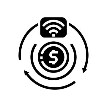 Transaction contactless glyph icon vector illustration Stock Illustration