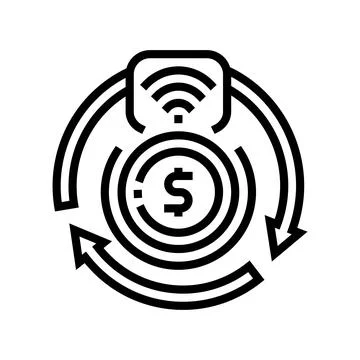 Transaction contactless line icon vector illustration Stock Illustration