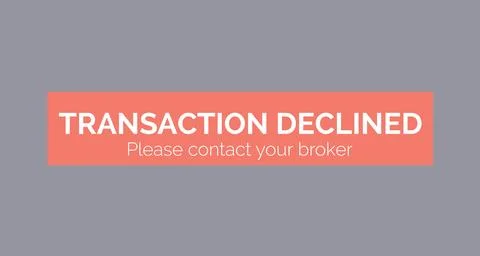 Transaction declined text on display Illustrazione stock