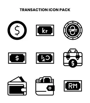Transaction DuoTone Graphics Icons Pack Stock Illustration
