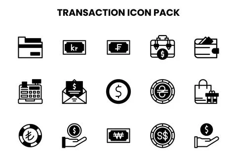 Transaction DuoTone Scalable Icons Pack Stock Illustration