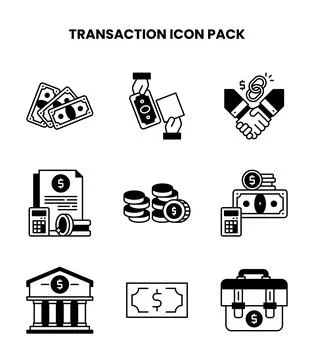 Transaction DuoTone Set Icons Pack Stock Illustration