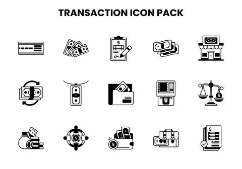 Transaction DuoTone UI Icons Pack Stock Illustration