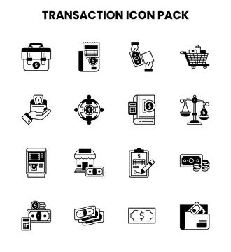 Transaction DuoTone UI Icons Pack Stock Illustration