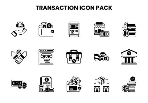 Transaction DuoTone Vector Icons Pack Stock Illustration