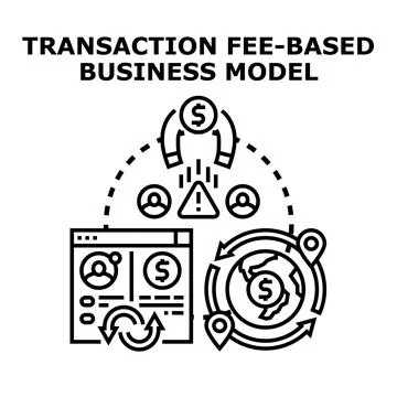 Transaction fee based business model illustration 스톡 일러스트