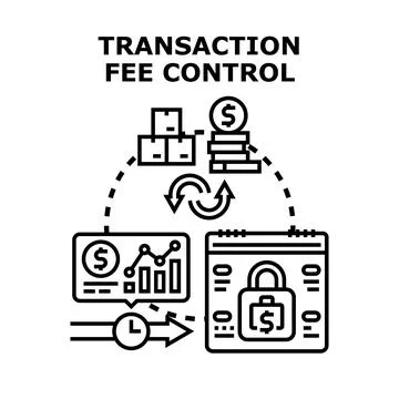 Transaction fee control financial management business system Stock Illustration