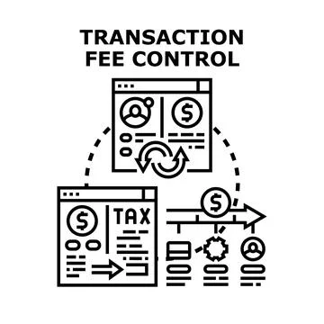 Transaction fee control financial management concept illustration Stock Illustration
