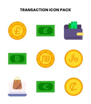 Transaction Flat UI Icons Pack Illustrazione stock