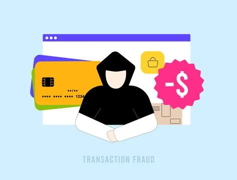 Transaction Fraud Detection. Online e-commerce shopping payment scam, suspicious Stock Illustration