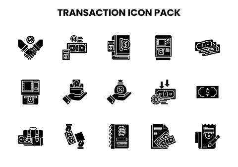Transaction Glyph Scalable Icons Pack Иллюстрация