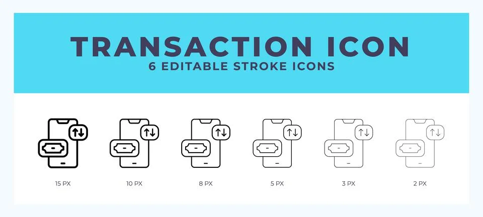 Transaction icon with different stroke. Vector illustration. Stock Illustration