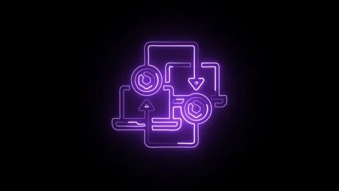 Transaction Icon Isolated on Black Background, Digital Payment Animation Stock Footage 323115410