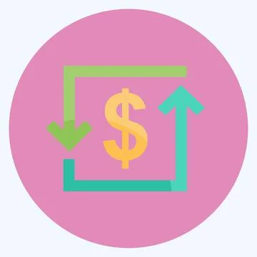 Transaction Icon in trendy flat style isolated on soft blue background Stock Illustration