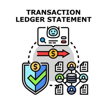 Transaction ledger statement concept for finance and security Ilustración de archivo